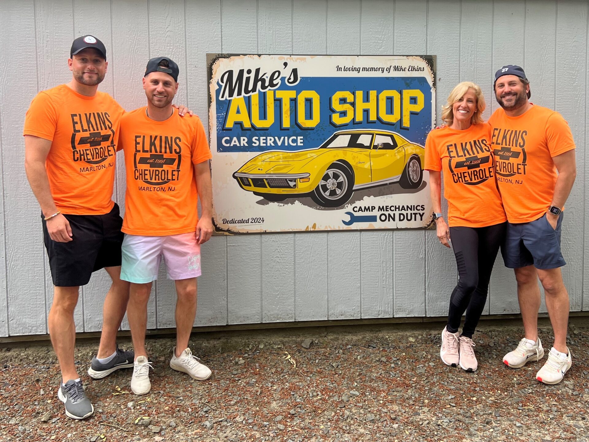 Elkins Chevrolet Family with Camp Sign